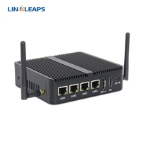 Linkleaps - Mini PC Industrial Compacto Integrado con 4 Puertos LAN Intel 2.5GbE, Pantalla Dual 4K, 6 Puertos USB, 2 Puertos COM DB9