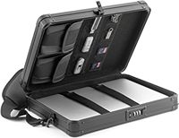 Mallette en aluminium Boîte à outils en métal Mallette pour hommes Mallette verrouillable Deluxe pour tablette et ordinateur portable