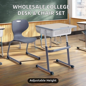Modern Adjustable (height) Single Middle School Student Desk <b>Chair</b> Set Metal SONGYE Model ST-408D 1 Year Warranty Commercial Use - Product Image 1