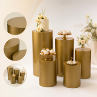 Ensembles de tables à dessert et de supports à gâteaux en fer, de styles rond, plissé, carré, à trois niveaux et hexagonal