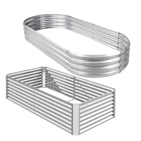 GNEE GN-PR Bac à légumes surélevé rectangulaire en acier galvanisé pour la maison, pour légumes, fleurs et herbes, design moderne, noir/blanc