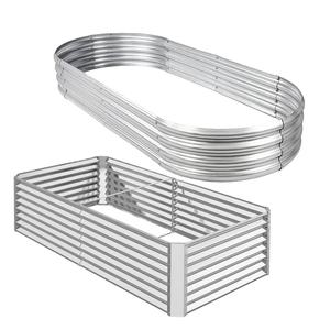 Jardinera Rectangular Elevada de Metal Galvanizado para Cultivo de Vegetales, Flores y Hierbas en Casa, Diseño Moderno, Color Negro/Blanco, para Pared/Suelo - Product Image 6