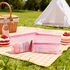 Bolsa con cremallera biodegradable de plástico brillante rosa de PVC transparente personalizada para traje de baño, <span class=keywords><strong>bikini</strong></span>, ropa de playa, bolsa Ziplock de embalaje - Product Image 4