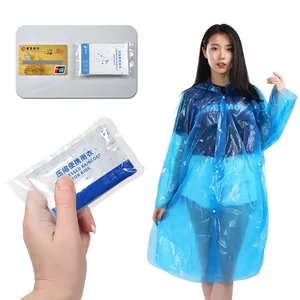 معاطف واقية من البلاستيك الشفاف للاستخدام مرة واحدة للبالغين ، كم طويل ، مقاوم للماء ، حزمة جيب محمولة في الهواء الطلق ، معطف المطر ، الكبار ، رخيصة بالجملة