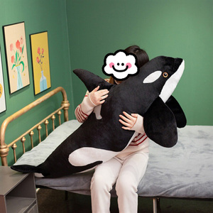 Tiburón relleno animales marinos realista Orcinus <span class=keywords><strong>Orca</strong></span> <span class=keywords><strong>ballena</strong></span> negra juguetes <span class=keywords><strong>de</strong></span> <span class=keywords><strong>peluche</strong></span> pez grande muñeca <span class=keywords><strong>de</strong></span> tela niños regalo <span class=keywords><strong>de</strong></span> cumpleaños - Product Image 3