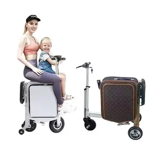 Novo design de boa qualidade inteligente bagagem de mão passeio em companhia aérea pequena mala de bagagem mini scooter verificado em 24 polegadas