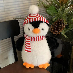 Pingouin Animal en peluche jouet avec bavoir réaliste doux pingouin en peluche pingouin en peluche poupée oreiller Aquarium Ski - Product Image 4