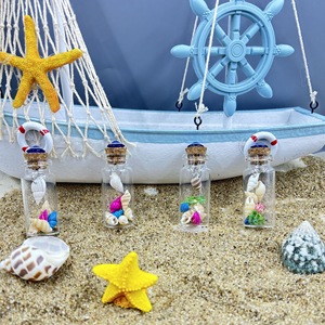 Wholesale Portable Conch Drift Bottle Travel Souvenir DIY Lucky Bottle Gift Keychain Ornaments Pendant