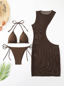 ชุดบิกินี่ตาข่าย3ชิ้นแบบแยกชุดว่ายน้ำเซ็กซี่สำหรับผู้หญิงชุดว่ายน้ำแบบแห้งเร็วชุดว่ายน้ำแบบเซ็กซี่ - Product Image 3