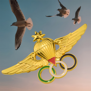 Ürdün silahlı paraşüt rozeti 3D havayolu Pilot kanat <span class=keywords><strong>Pin</strong></span> altın rozeti ücretsiz sonbahar atlama kanatları nadir ürdün silahlı havadan rozetleri - Product Image 4