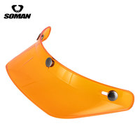 Visière de casque de moto SOMAN compatible avec les casques ouverts 3/4, demi-casques, protection solaire, visière rétro à 3 clips
