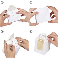Récipients pour Cupcake simples en vrac, boîte blanche avec fenêtre et Inserts pour emballage, 50 pièces