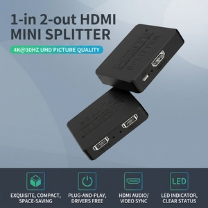Répartiteur <span class=keywords><strong>HDMI</strong></span> 4K30Hz de haute qualité, 1 entrée 2 sorties audio, <span class=keywords><strong>multi</strong></span>-<span class=keywords><strong>écrans</strong></span>, en plastique ABS, pour ordinateur portable et boîtier TV - Product Image 2