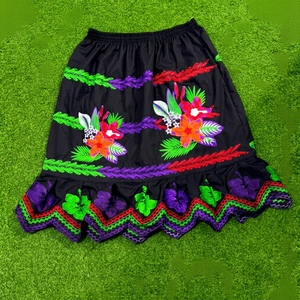 Women's Vintage Bohemian A-Line <b>Pleated</b> Anti-Wrinkle Soft 100% Polyester <b>Mini</b> <b>Skirt</b> Discharge Printed Knitted Lower Hem Summer - Product Image 2
