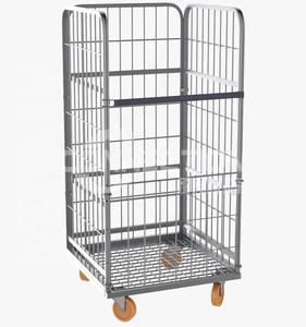 Fabrieksgecustomizeerde verzinkte inklapbare logistieke draagbare verplaatsbare metalen rolbeveiligingsstapelbare magazijnkooi-trolley - Product Image 1
