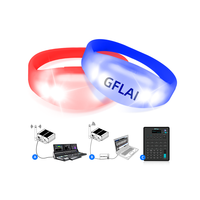 Bracelets LED en silicone imprimés personnalisés Activé par le son et télécommande DMX contrôlée par WIFI pour les décorations de fête-Bracelets LED en gros