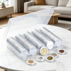 Bulk Transparent Acrylic Custom Logo Coin Capsule Holder Dustproof Storage <b>Box</b> for Coin <b>Collection</b> - Product Image 5