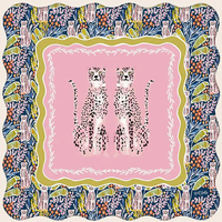 Tapis de Mahjong Américain à Motif Feuilles Lilas Violettes, Bordure Botanique Aquarelle Multicouche, Housse de Table de Jeu de Mahjong – Roulé
