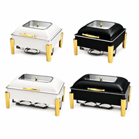 YITIAN Direktvertrieb 201 Edelstahl Chafing Dish Buffet-Server mit Doppelheizung, Alkoholbrenner und Elektrischer Heizplatte