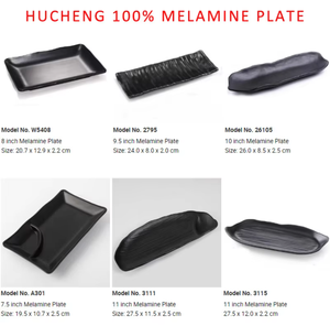 Assiettes de Dîner en Mélamine Incassable de Haute Qualité Alimentaire pour Buffet Traiteur Hôtellerie – Set d'Assiettes à Sushi Noir <span class=keywords><strong>Mat</strong></span> pour Restaurant - Product Image 3