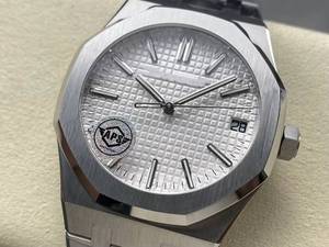 Reloj Mecánico de Lujo de Súper Calidad, 41 mm, Fábrica APS, Movimiento 4302, 15510, Resistente al Agua, Esfera Blanca Audemars - Product Image 3
