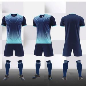 Custom Breathable Soccer Jersey <b>Heat</b>-Transfer Printing Team Training Personalized Logo Name Number Short Sleeve Summer Set - Product Image 5