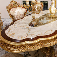 Tables et chaises en bois massif sculpté Design baroque élégant et classique Style français européen Ensembles de salle à manger