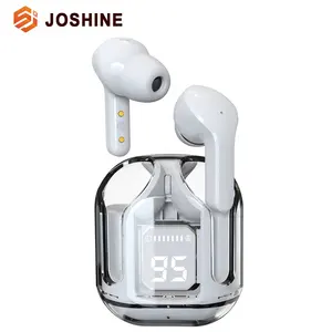 Crystal Earphones BT 5.3 Headphones Noise Canceling True Wireless Stereo New Translucent TWS Earbuds with LED Digital Display