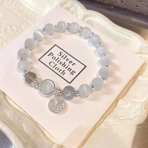 Bijoux fantaisie pierre de lune perlée élastique bracelets porte-bonheur réglable <span class=keywords><strong>bleu</strong></span> opale oeil de chat papillon clair de lune bracelets pour femme - Product Image 5