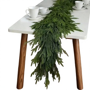 Guirnalda <span class=keywords><strong>de</strong></span> Pino Norfolk Artificial Realista, Decoración Navideña para <span class=keywords><strong>Mesa</strong></span> <span class=keywords><strong>de</strong></span> Comedor, Guirnalda <span class=keywords><strong>de</strong></span> Hojas Verdes Realistas para Decoración del Hogar - Product Image 1