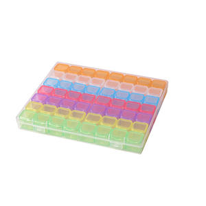 Caja de Almacenamiento para Arte de Uñas de 28 Compartimentos, Colorida, Organizador de Escritorio de Plástico con Tapa Abatible para Piedras de Imitación, Joyas y Accesorios - Product Image 2