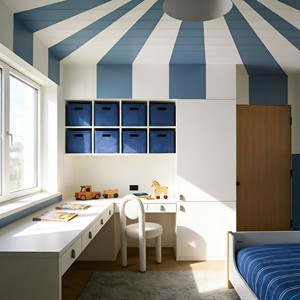 Armadio Moderno Blu e Bianco MUJU <span class=keywords><strong>per</strong></span> <span class=keywords><strong>Cameretta</strong></span> Bambini, Pannello Integrato a Cupola Radiale, Contenitore <span class=keywords><strong>per</strong></span> Giocattoli in Legno con Luce Ambientale, Tema Oceano - Product Image 1