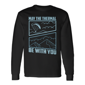 T-shirt a maniche lunghe da parapendio con design May The Thermal Be With You - Product Image 2