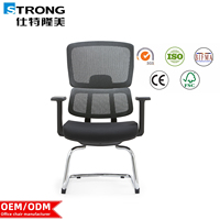 Chaises de bureau de luxe confortables et ergonomiques à dossier mi-haut de haute qualité, grises, sans roulettes, pour visiteurs et salles de conférence