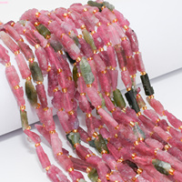 Perles brutes de tourmaline pastèque naturelle, taille brute 3x9mm-6x18mm
