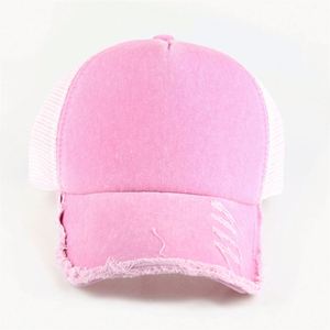 Casquettes de baseball tendance 5 panneaux style trucker, vierges, effet vieilli, délavées, avec dos en maille, pour l'été – Meilleures ventes - Product Image 2