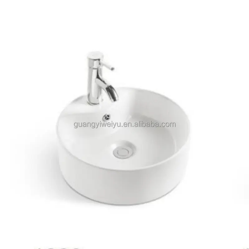 Lavabo redondo para baño, mueble moderno de cerámica con encimera, de arte, popular