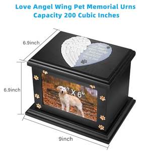 Hondenurn Houten Kist Met Foto Eenvoudig Houten Frame Huisdierenurn Houten Herdenkingsurn Begrafenisplaatsingsdoos - Product Image 3