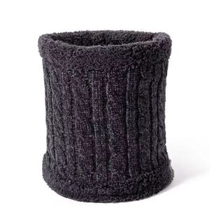 Calentador de cuello de punto con forro polar para hombre, máscara de invierno cálida de felpa para ciclismo, azul, negro, gris - Product Image 2