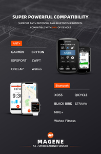 Magene S3 + Xe Đạp máy tính H64 Heart Rate Monitor với ANT + BLE không dây công tơ mét tốc độ và cadence cảm biến xe đạp phụ kiện - Product Image 4