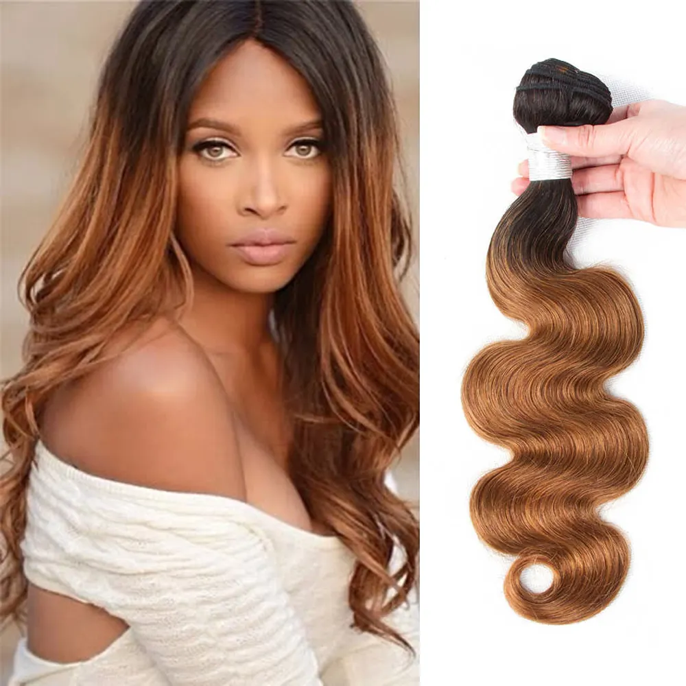 Wholesale Ombre 1B/30 Brazilian Human Hair Weave Curl Wave Bundle,Raw Virgin Brazilian Cuticle Aligned Hair Human Hair Extension
