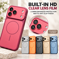 Étui hybride TPU PC plus épais de 2,0 mm, aimant 1500GS, film de protection d'écran HD transparent, revêtement antidérapant mat pour une protection quotidienne contre les chutes