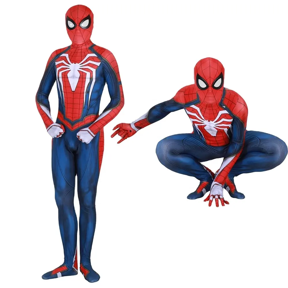 新しいトレンドPSゲームホワイトスパイダーコスプレノベルティと特別使用スーパーヒーロー映画コスチューム大人のためのTrajeスパイダーマンコスチューム