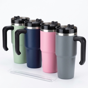 Mug à café isotherme en acier inoxydable 20 oz avec logo personnalisé, double paroi sous vide, poignée, cadeau d'affaires, revêtement poudré, OEM - Product Image 3