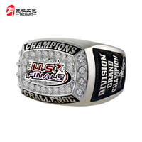 Bague de champion personnalisée avec design en relief 3D, placage nickel noir, taille personnalisée pour cérémonie de remise des prix