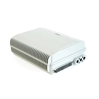 Kotak Distribusi Serat Optik FTTH 32 Core Putih IP65 PC+ABS Tahan Air untuk Luar Ruangan, Kotak Terminal Serat Optik dengan Adaptor SC dan PLC Splitter