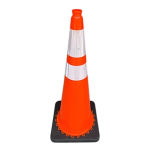 Produit d'avertissement de trafic de base en gros 90cm/36 ''cône de route en PVC noir pour application de trafic routier approvisionnement d'usine - Product Image 1