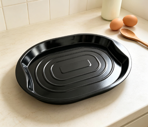 Large Oval Non Stick Aluminized Steel 0.6mm Thick <b>Oven</b> Safe <b>Baking</b> <b>Tray</b> Roasting Pan Hand Wash Only Home Bakery - Product Image 5