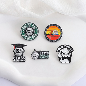 Marx Coffee Everyone spille in smalto antico figura famosa spille distintivo con risvolto gioielli iniziano la lezione di festa licenziati <span class=keywords><strong>per</strong></span> gli amici - Product Image 3