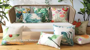 45x45cm Decorative Cushion Cover Tropical Plants Flowers Birds Waterproof Pillow Case Cushion Cover